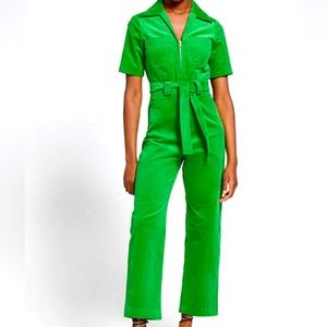 High waist belted corduroy jumpsuit NWT